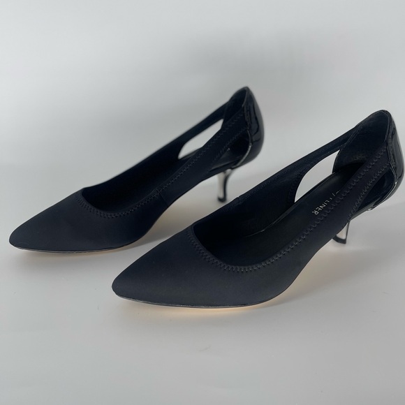 Donald J. Pliner Shoes - Donald J Pliner Gaio Black Crepe Side Cut Out Kitten Heels Size 7 1/2